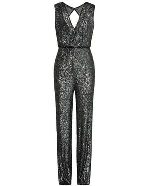 BCBGMAXAZRIA Sequinned Wide-leg Jumpsuit - Gray