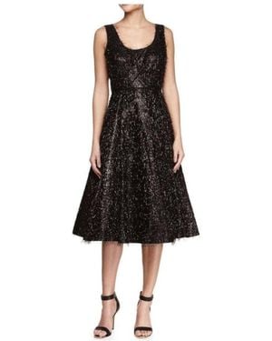 Tracy Reese Sleeveless Beaded & Eyelash Fringe Dress - Black