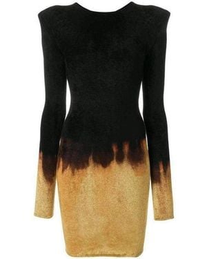 Balmain Black Velvet Fire Mini Dress