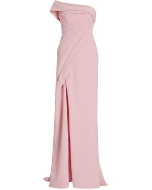 Marchesa Rosy Stretch Crepe Gown - Pink