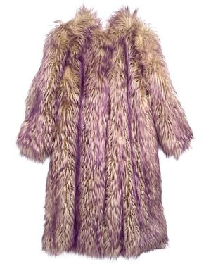 Gucci Faux Fur Coat With Contrast Colored Tips