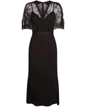Self-Portrait Mason Cape Overlay Dress - Black