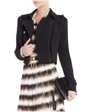 BCBGMAXAZRIA Black Fay Ruffled Military Jacket