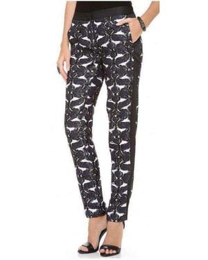BCBGMAXAZRIA Beysa Jacquard Navy Combo Trousers Trousers - Blue