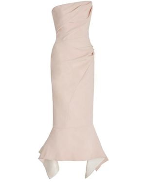 Maticevski Suffix Strapless Blush Crepe Midi Dress - White