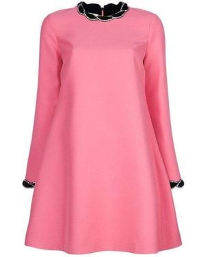 Gucci Velvet Trim Dress It 38 (us 2) - Pink