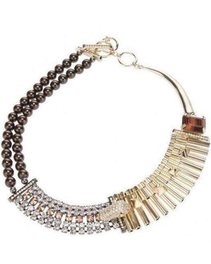 Iosselliani Rolex Chain Cheetah Head Crystal Chocker - Metallic