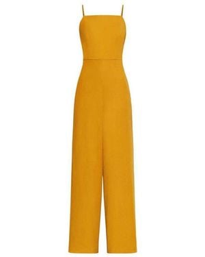 BCBGMAXAZRIA Strappy Wide Leg Jumpsuit - Yellow