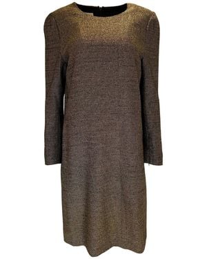 Dries Van Noten Wool Blend Dress - Metallic