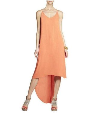BCBGMAXAZRIA Rory Sleeveless Dress With High-low Hem - Orange