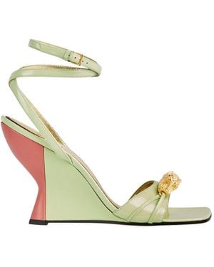 Gucci Two-toned Dora Wedge Sandals - Metallic