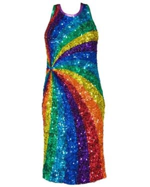 Manish Arora Rainbow Colors Sequins Cocktail Dress - Multicolor