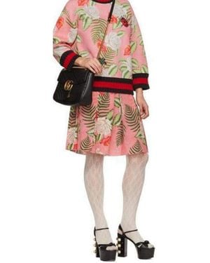 Gucci Pink Floral Pleated Mini Skirt