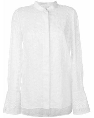 Chloé Cotton Embroidered Long Sleeve Shirt - White