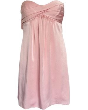 BCBGMAXAZRIA Pink Bow Satin Mini Dress
