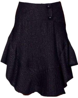 Chloé Wavy Shiny Black Jacquard Skirt