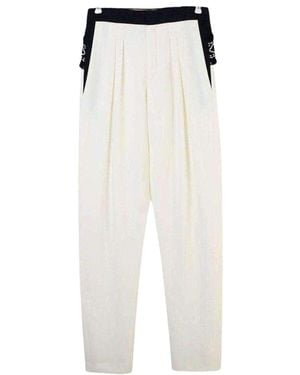 Chloé White Embroidered Cotton Trousers