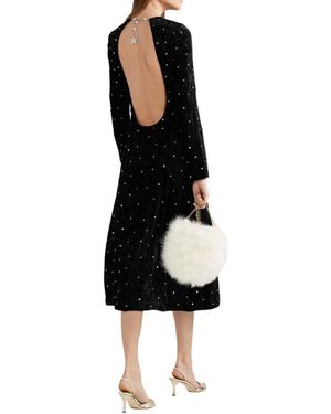 miu miu beaded dress Long Matte Jersey Dress Square Neck with Beaded Illusion Sleeves and R –  S.L. Fashions main image 1