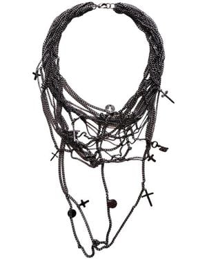 BCBGMAXAZRIA Layered Charm Chain Statement Necklace - Black