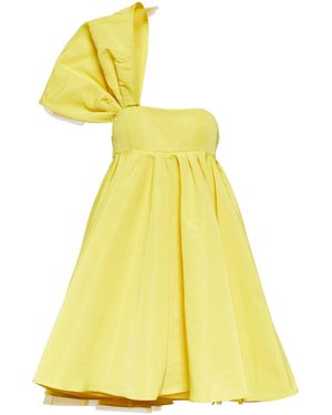 Nina Ricci Asymmetric One Shoulder Mini Dress Yellow