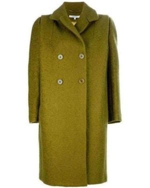 Carven Double Breasted Green Oversized Pea Coat