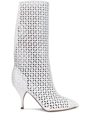 Alaïa Petal Perforated Knee Boots - Multicolor