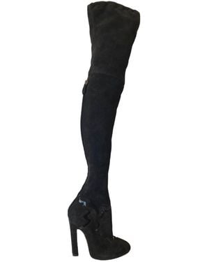 Alaïa Over Knee Studded Boots - Black