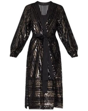 BCBGMAXAZRIA Sequin Wrap Dress - Black