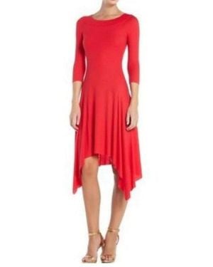 BCBGMAXAZRIA Bess Off-the-shoulder Asymmetrical Dress - Red