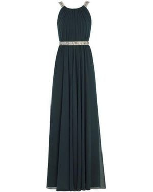 BCBGMAXAZRIA Celestine Beaded Halter Gown Dress - Green