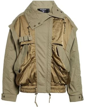 Balmain Twill Utility Bomber Jacket - Green