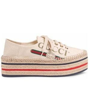 Gucci Logo Platform Espadrilles - Pink
