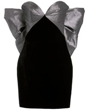 Rasario Off-the-shoulder Bow Mini Dress - Black