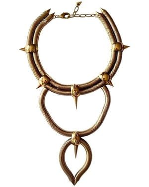 Ela Stone Multi Chain Spike Necklace - Multicolor