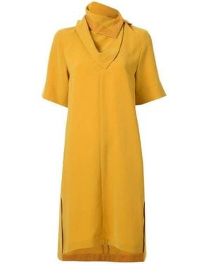 3.1 Phillip Lim Scarf Neck Crepe Dress - Yellow