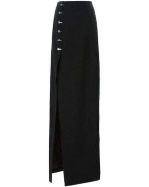 Mugler Eyelet Detail Stretch Crepe Maxi Skirt - Black