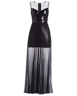 BCBGMAXAZRIA Cynthia Sequinned Detail Pleated Gown - Black