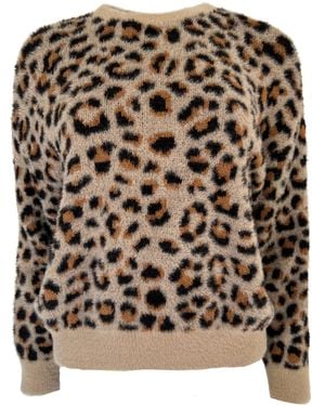 Cult Moda Cheetah Pattern Jumper - Natural