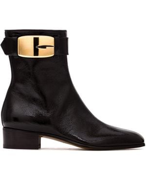 Gucci Retro G 35mm Leather Ankle Boots - Black