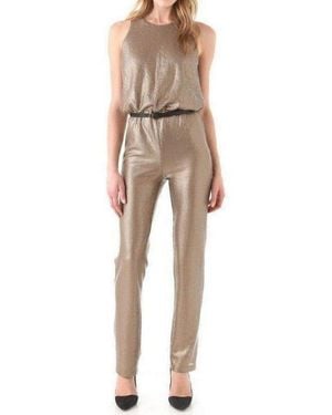 BCBGMAXAZRIA Lowe Sequin Jumpsuit - Metallic