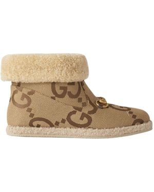 Gucci Fria Jumbo GG Slipper Bootie - Natural