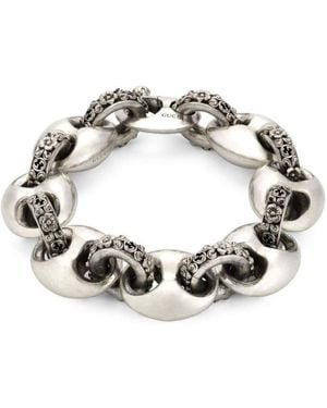 Gucci Sterling Silver Interlocking G Marina Chain Bracelet - Metallic