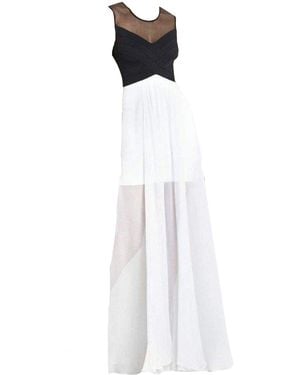 BCBGMAXAZRIA Giovanna Silk Blend Gown Dress - White