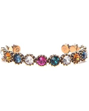 Gucci Metal Crystal Feline Cuff - Metallic