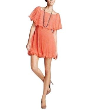BCBGMAXAZRIA Galia Shalom Sunburst Pleated Dress - Orange