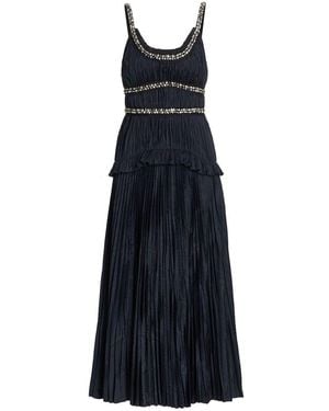 Jason Wu Crystal-beaded Moire Taffeta Midi Dress - Blue