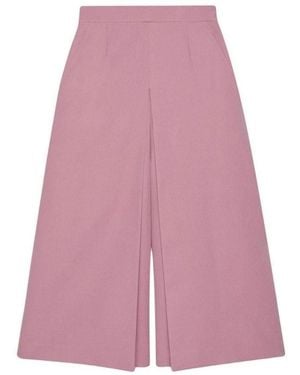 Gucci High-rise Wide Silk-blend Trousers - Purple