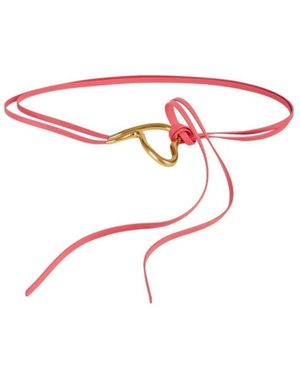 Bottega Veneta Leather Double Strap Belt - Red