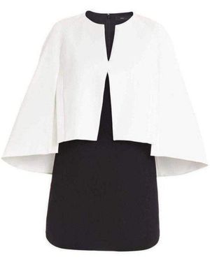 BCBGMAXAZRIA Cape Detailed Dress - White