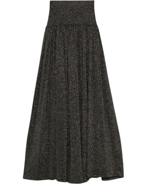 Zimmermann Crush Metallic Flare Skirt - Black